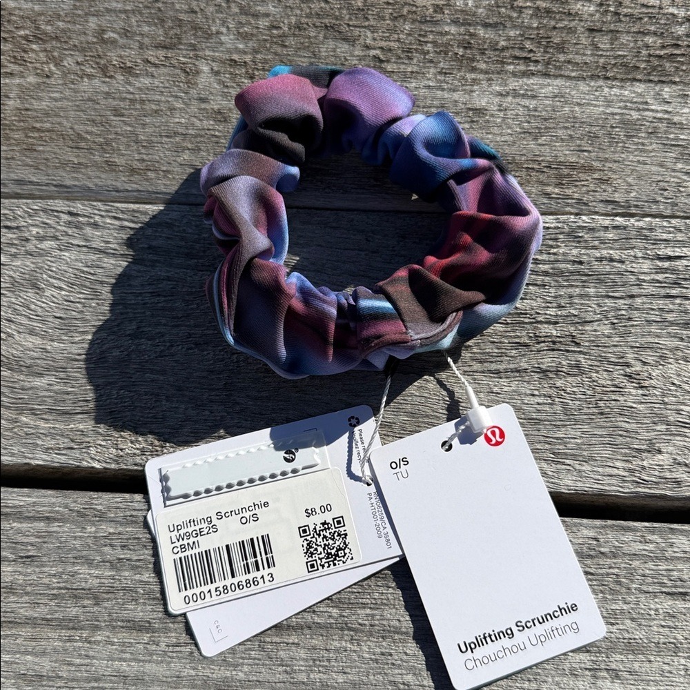 Lululemon Uplifting Scrunchie CBMI Purple Watercolor NWT Hair Accessory